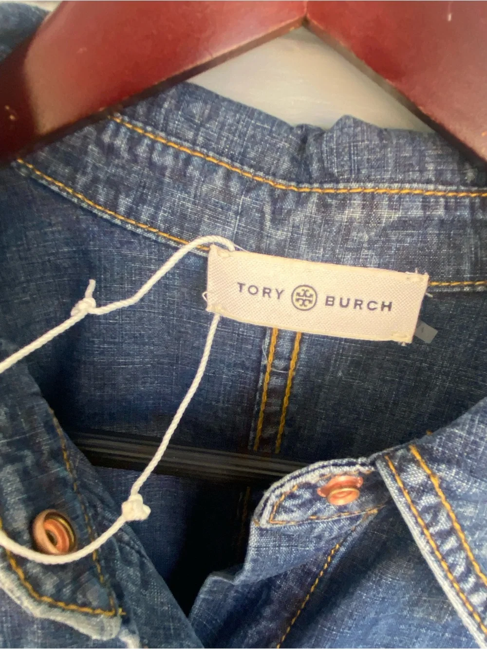 Tory Burch Denim Jean Shirt Dress, Size 14 EUC